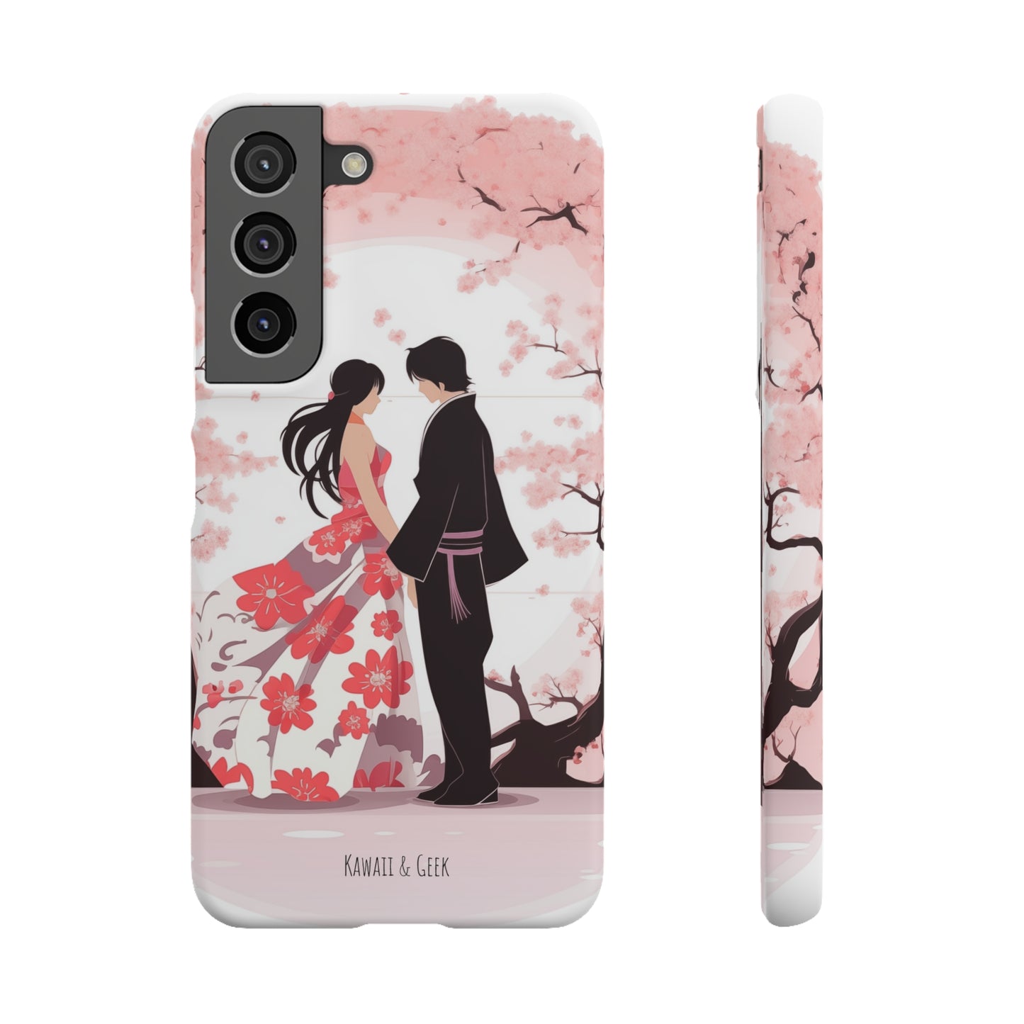 Japanese Blossom Love Premium Phone Case - Valentine's Cherry Tree Design