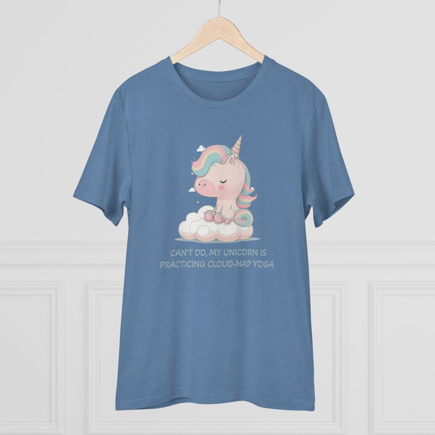 Cute Unicorn Cloud-Nap Yoga T-Shirt - Unisex and Eco-Friendly Statement Tee - Unicorn T-shirt