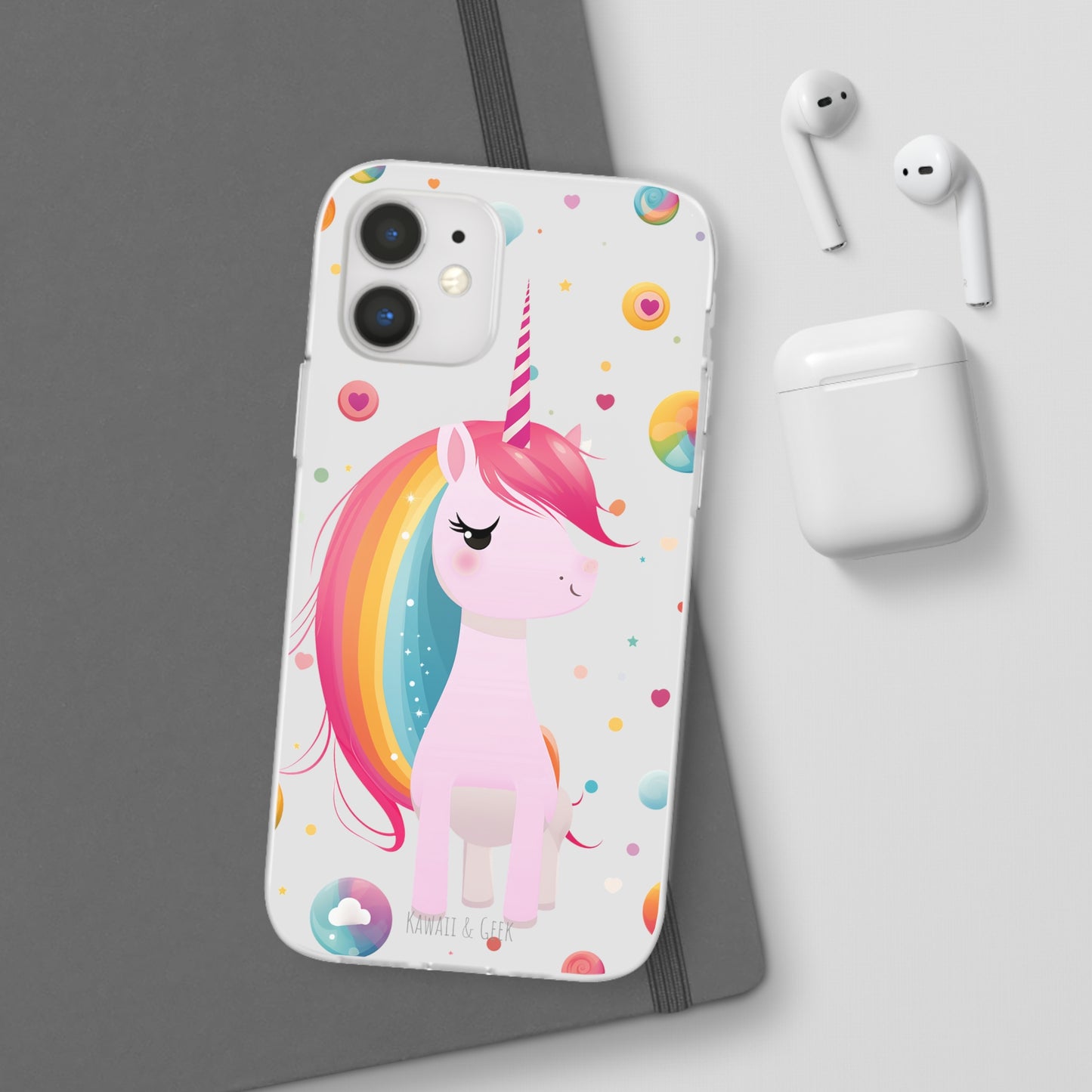 Kawaii Unicorn Flexi Transparent Phone Case