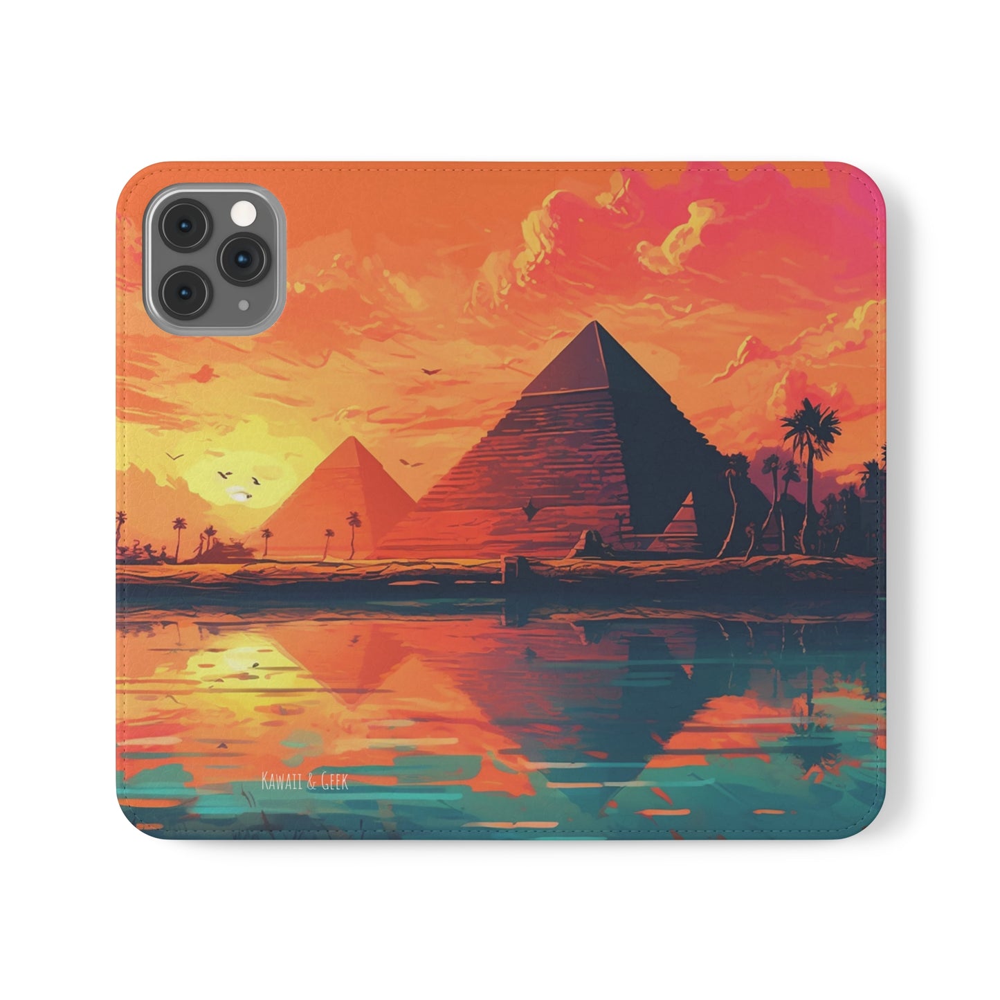 Egyptian Pyramid at Sunset Flip Phone Case - Carry the Mystique of Ancient Egypt with You