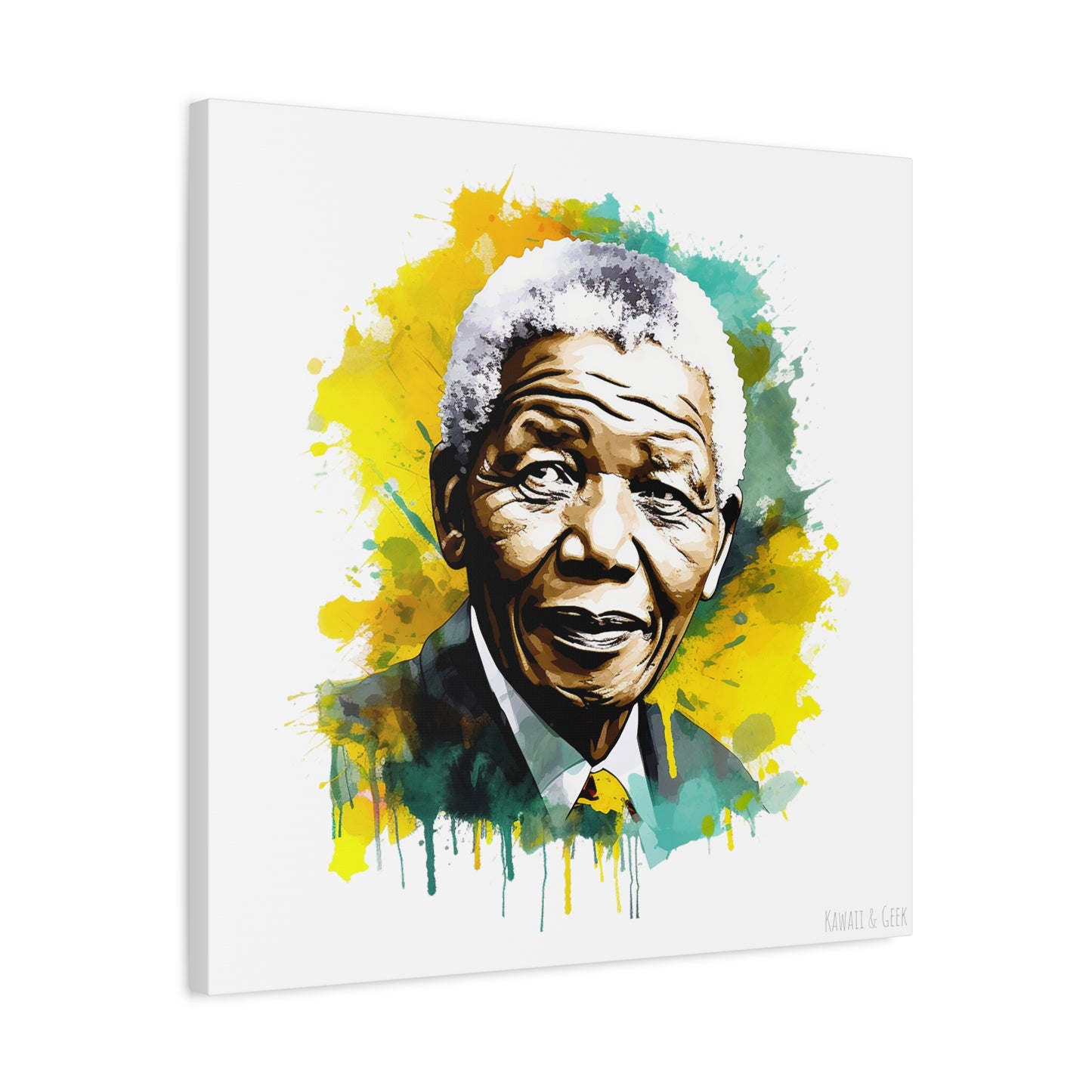 Nelson Mandela Canvas - Inspiring Leadership in Vivid Hues