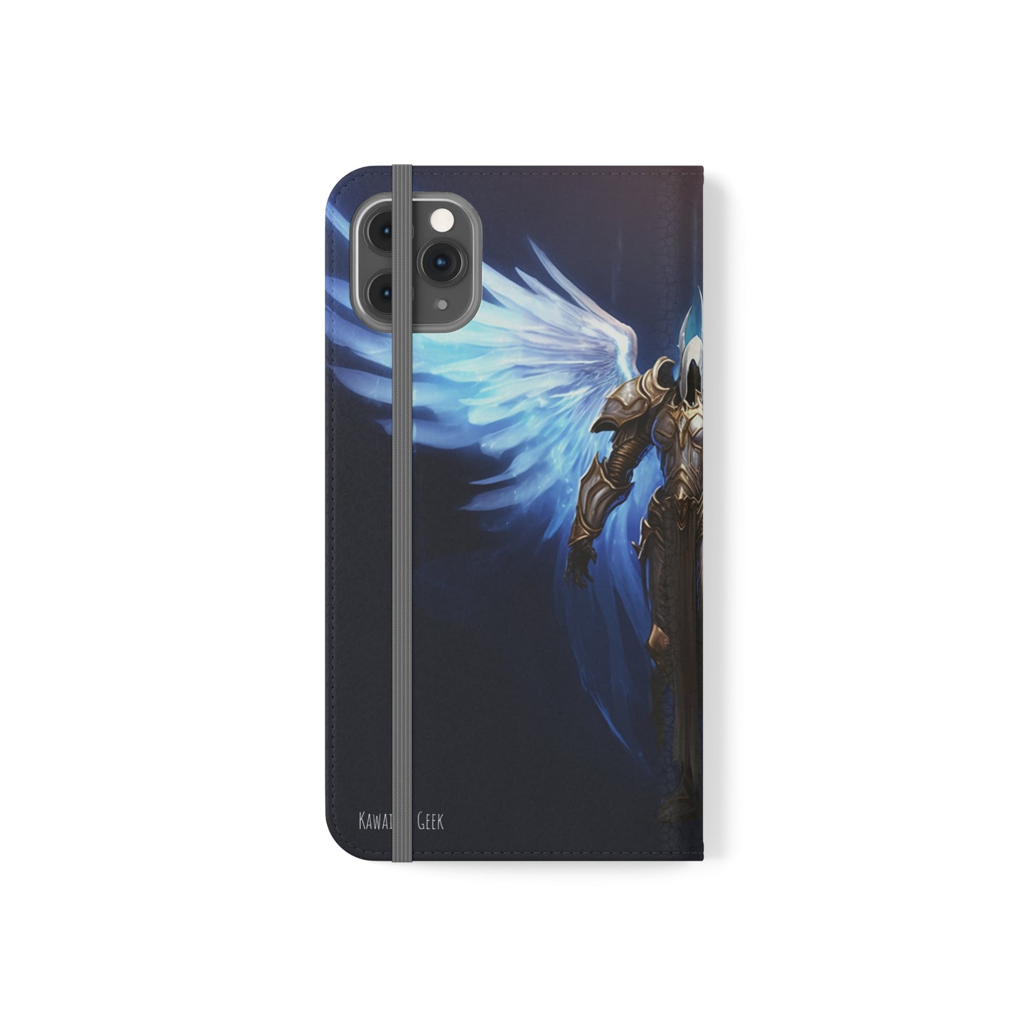 Archangel Flip Phone Case: Ethereal Wings & Sword Design