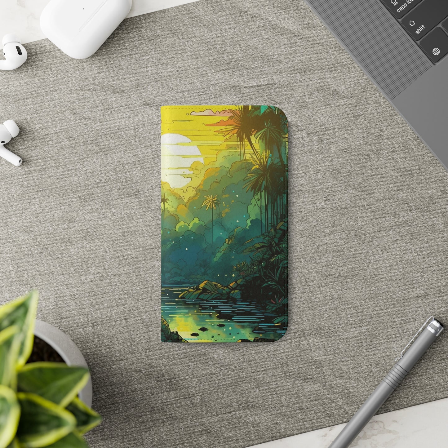 Rainforest at Sunset Flip Phone Case - Capture the Serenity of Nature on Your Device