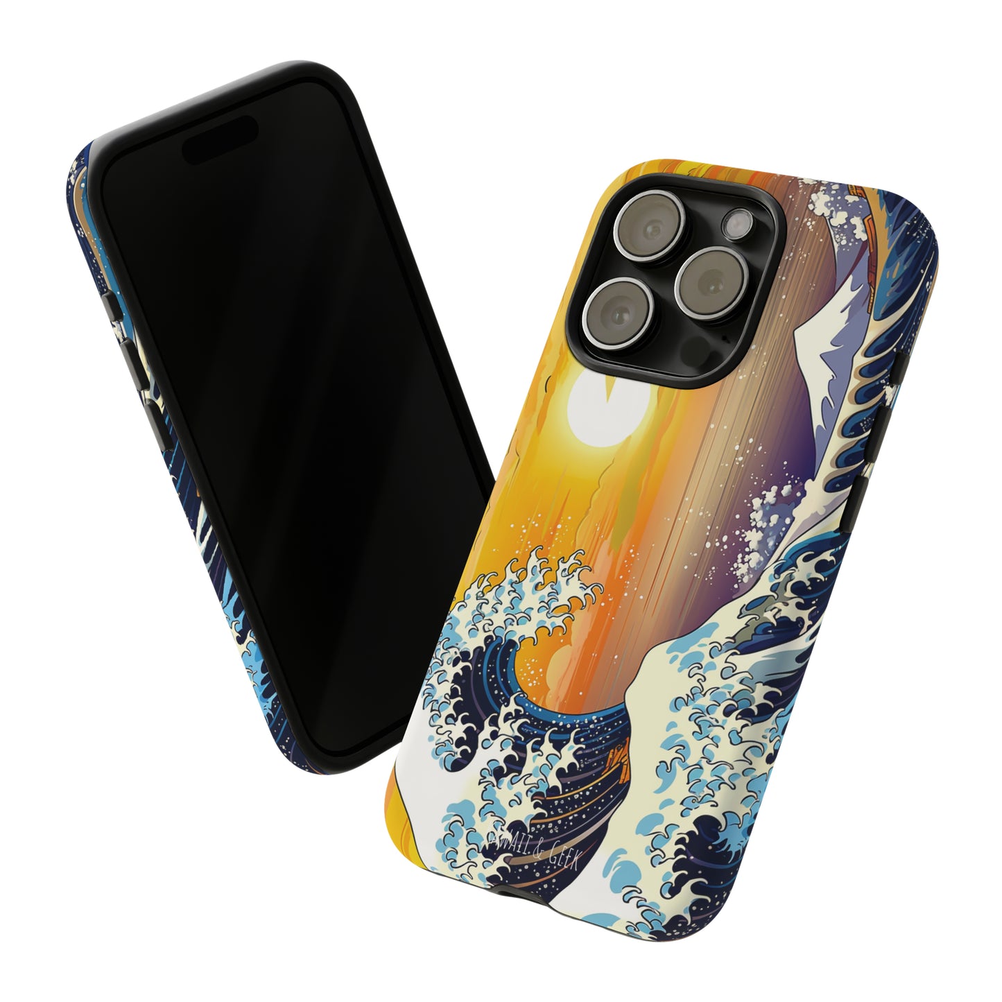 Sunset Big Wave tough Phone Case - Embrace the Majestic Hokusai Style in Your Hands