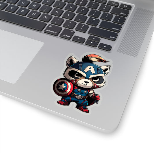 Sweet and Heroic Captain America Panda Sticker - Ready to Defend Its Friends