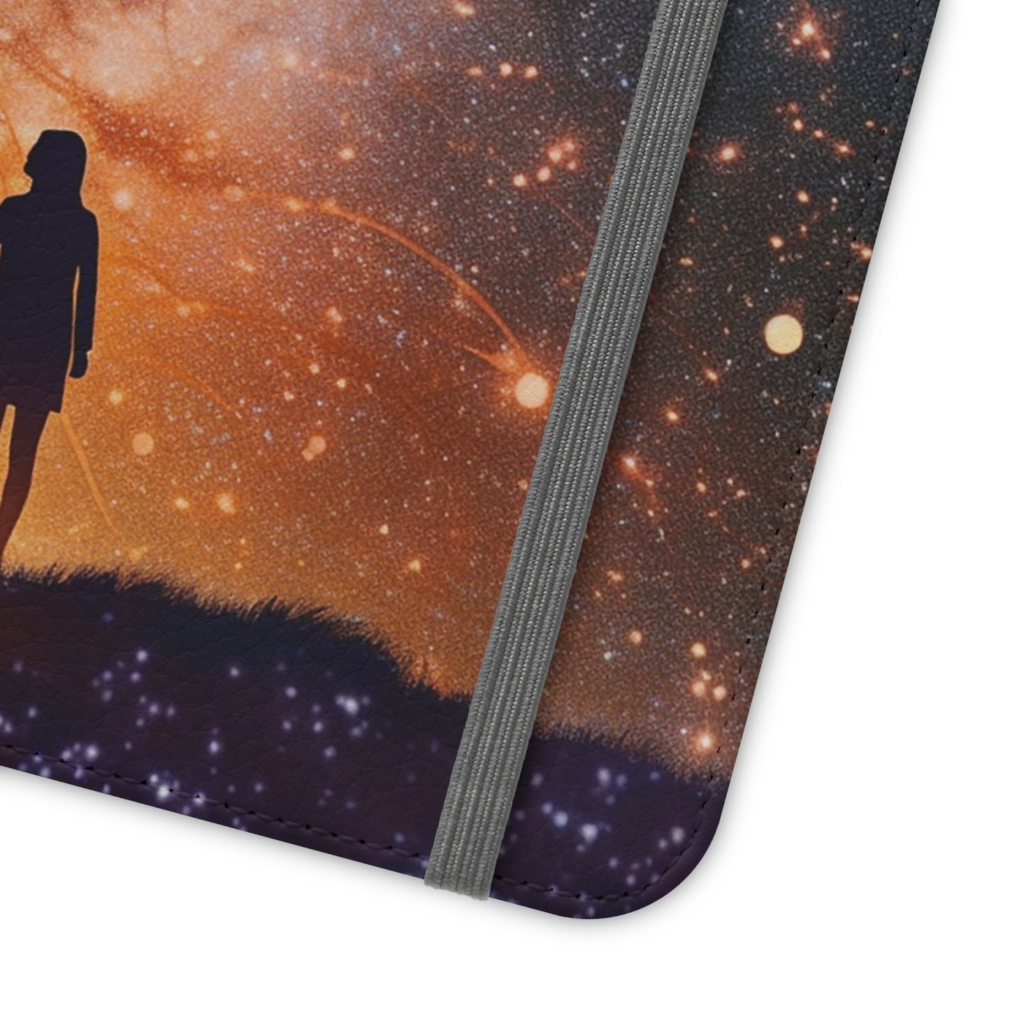 Starry Night Lovers Flip Phone Case - Embrace the Beauty of the Night Sky