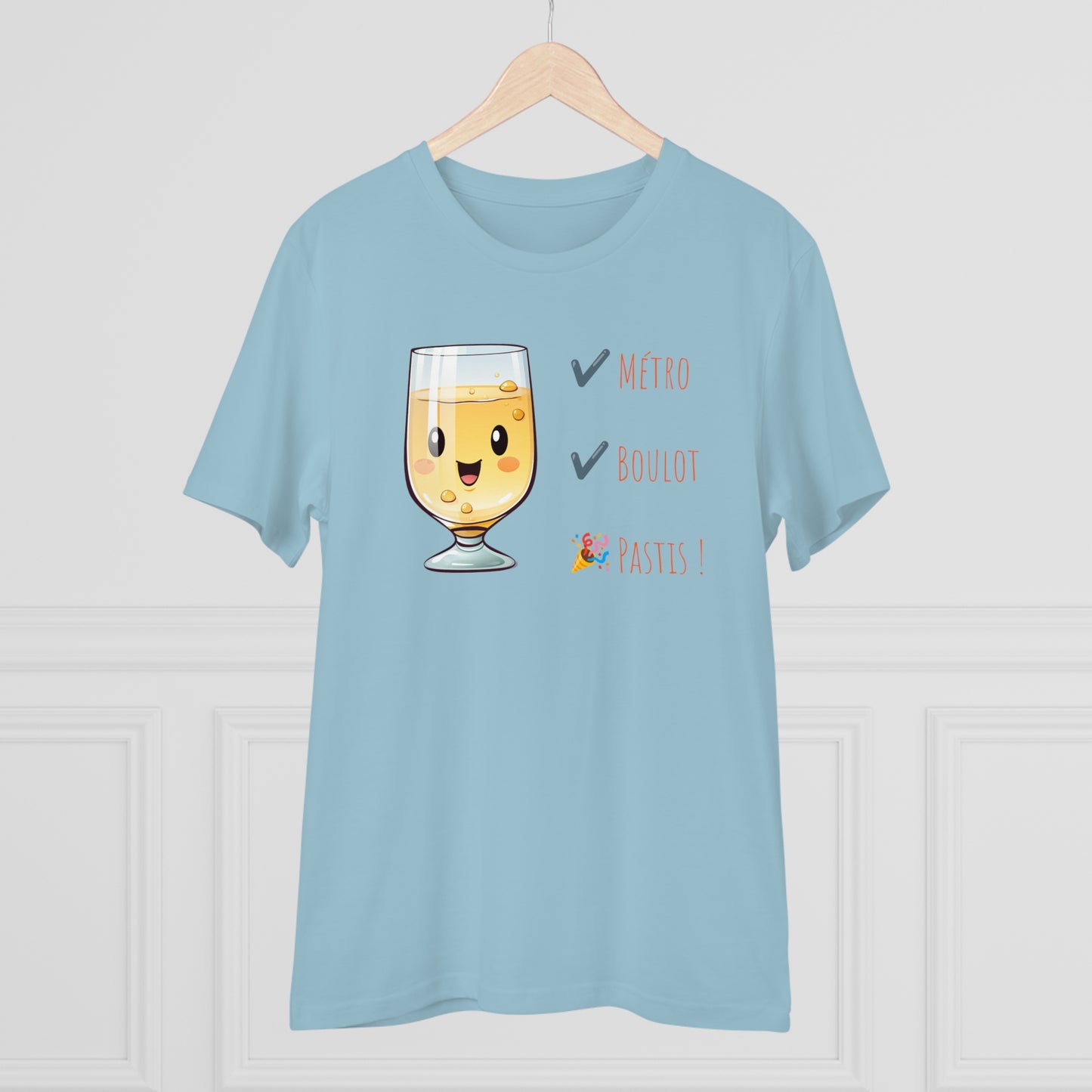 Métro, Boulot, Pastis T-Shirt - Cute Smiling Pastis Glass Design