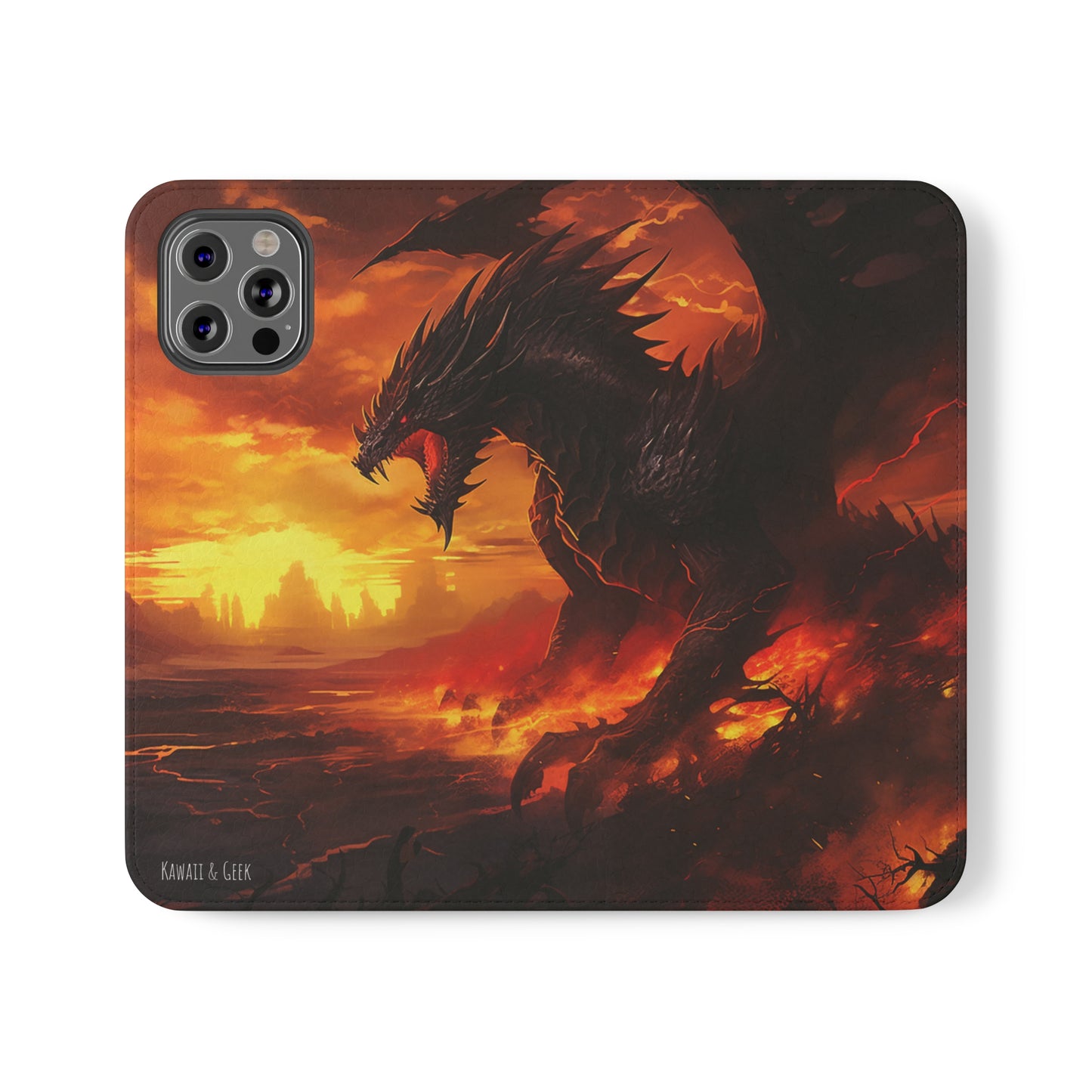 Apocalyptic Red Dragon Flip Phone Case