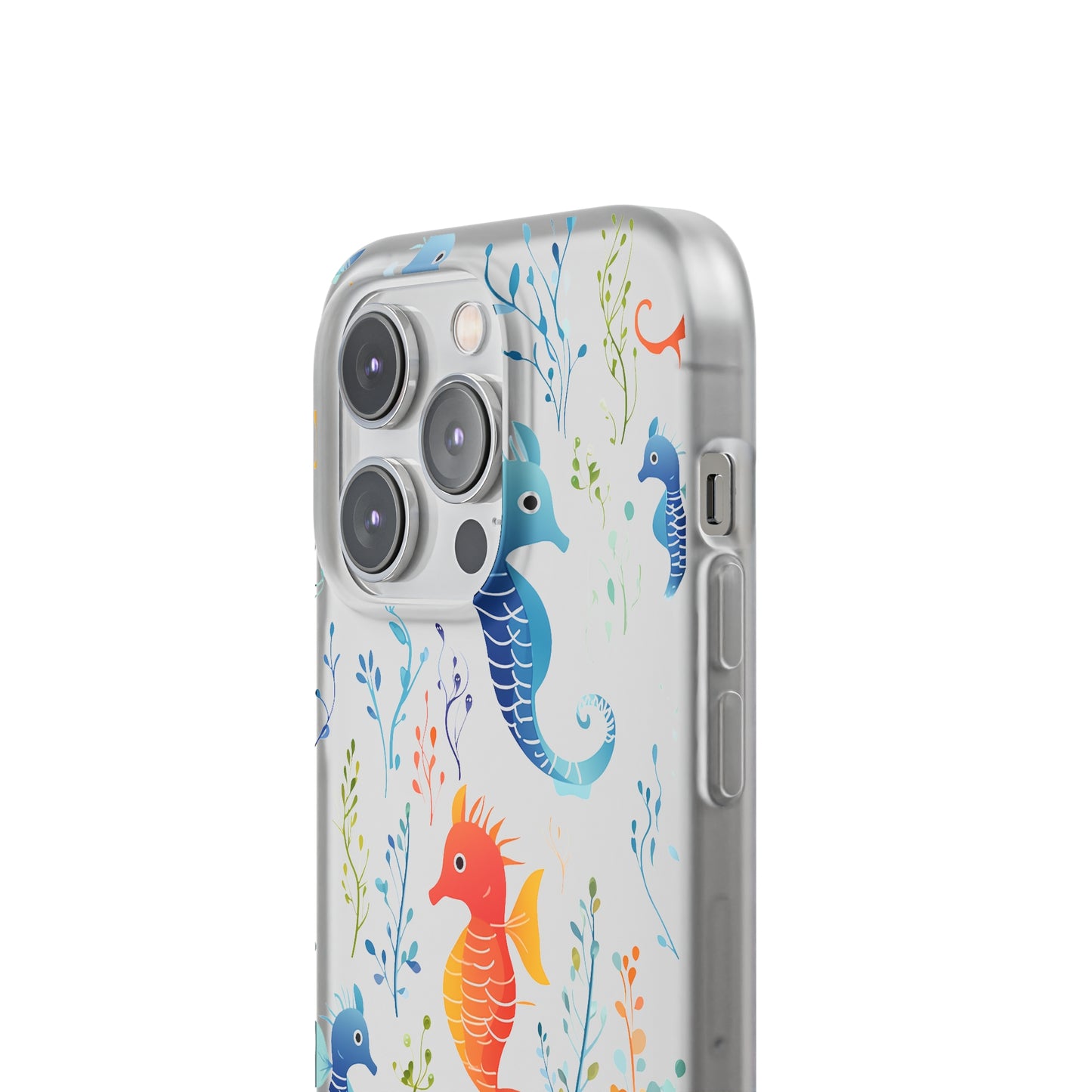 Underwater Seahorse Flexi Transparent phone Case : Dive into Cuteness!