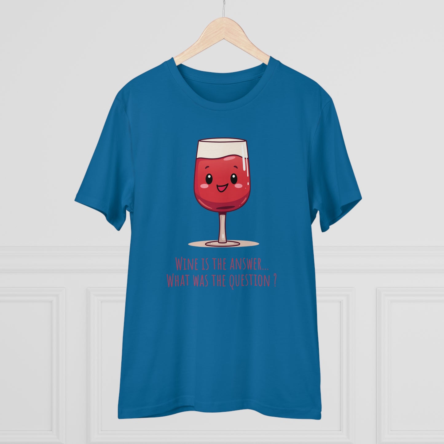 Eco-Friendly 'Wine is the Answer' T-Shirt - Cute Red Wine Design, Unisex