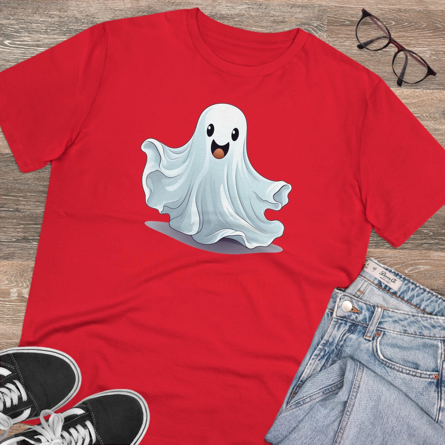 Cute "Booooooooo" Ghost Halloween Eco-Friendly Unisex T-shirt